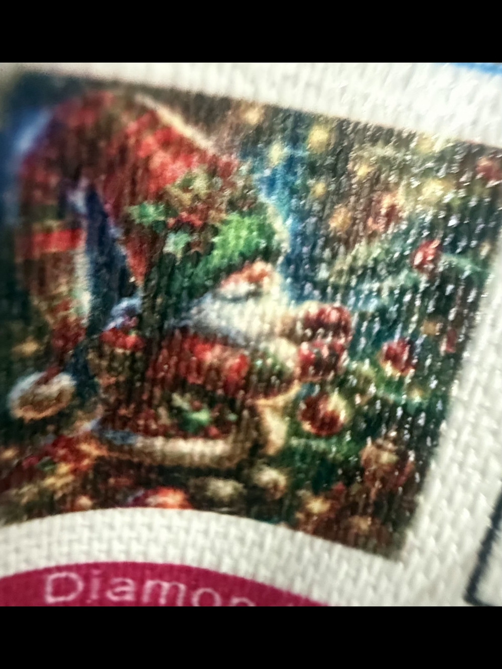 Holiday Santa Ornament Diamond Painting Canvas - Multicolor New